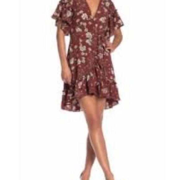 max studio floral wrap dress